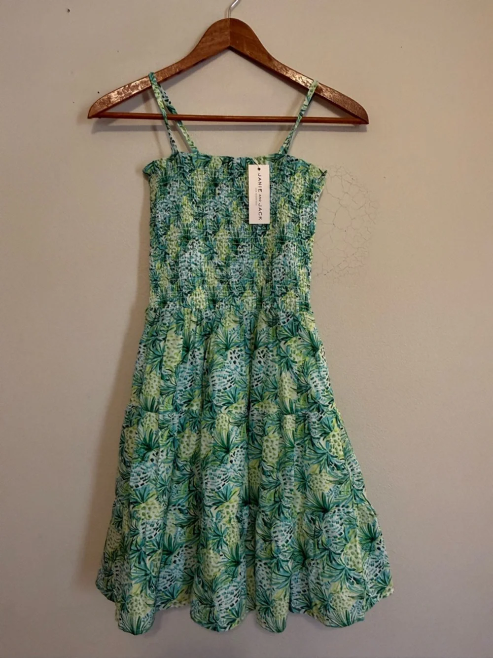 Janie and Jack Lot of 2 Girls Dress Smocked Sun Dresses Size 14
